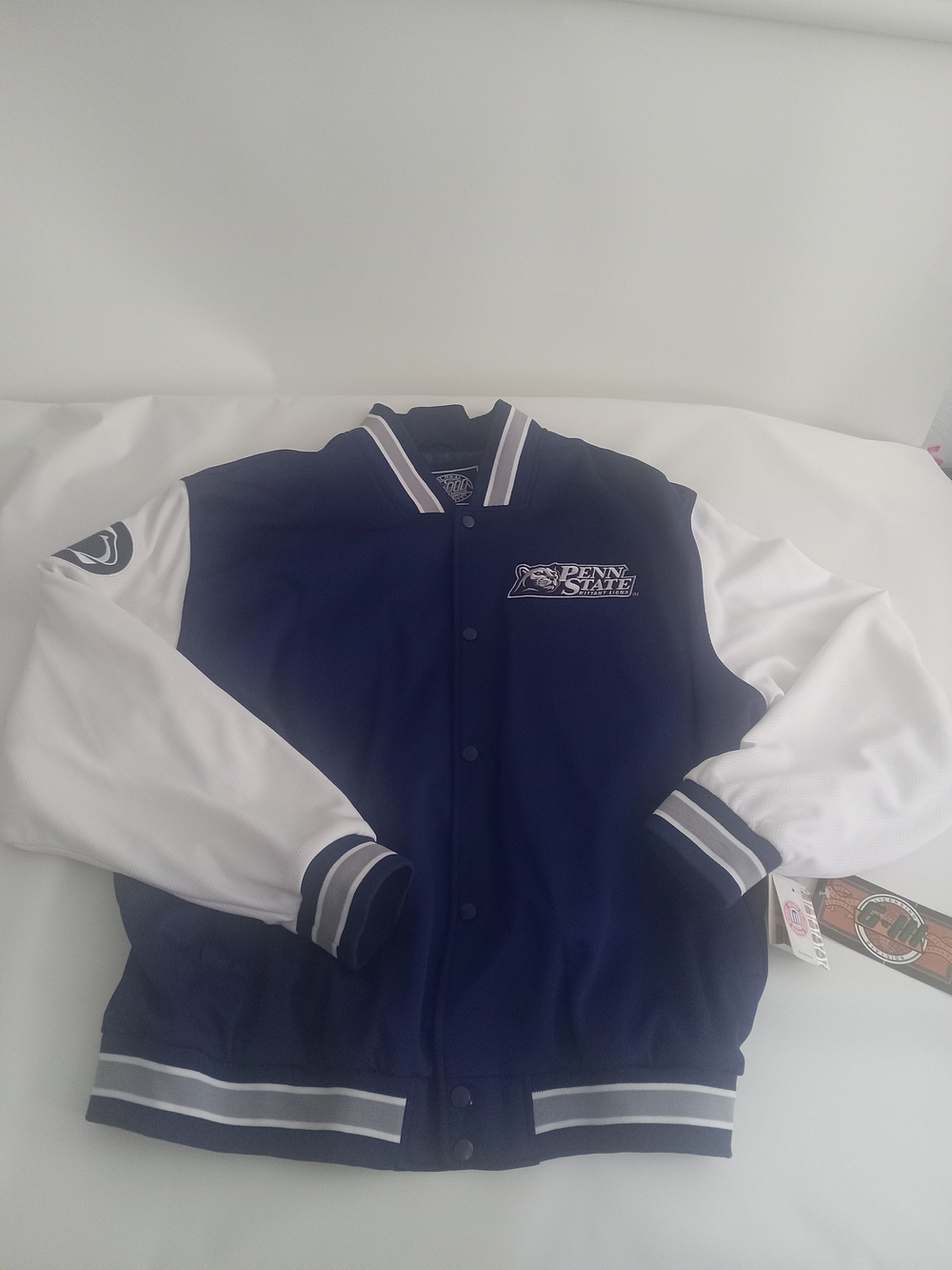 Men's G111 Penn State Nittany Lions Navy & White Varsity Jacket Sz2XL Polyester